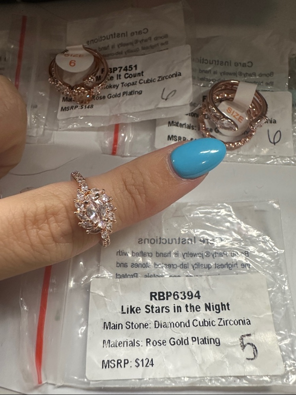 Rose gold diamond cz ring